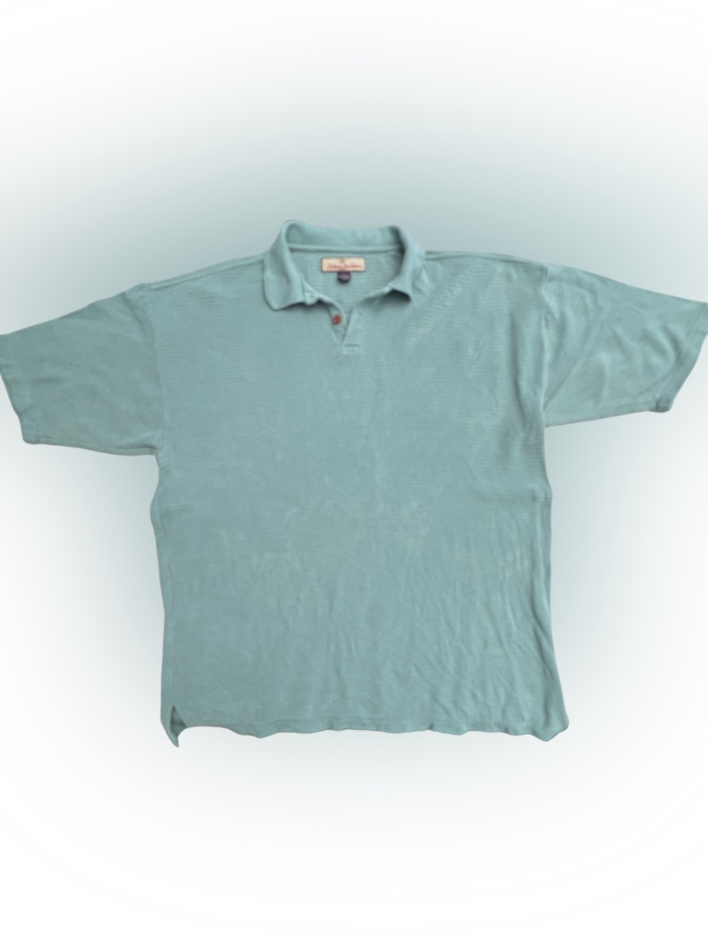 Men’s Tommy Bahama Seafoam Green Silk Cotton Blend Knit Polo Top Size L